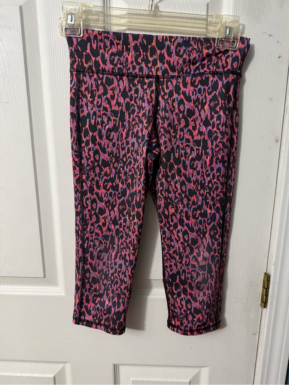Old Navy Pink and Purple Leopard Capri Leggings